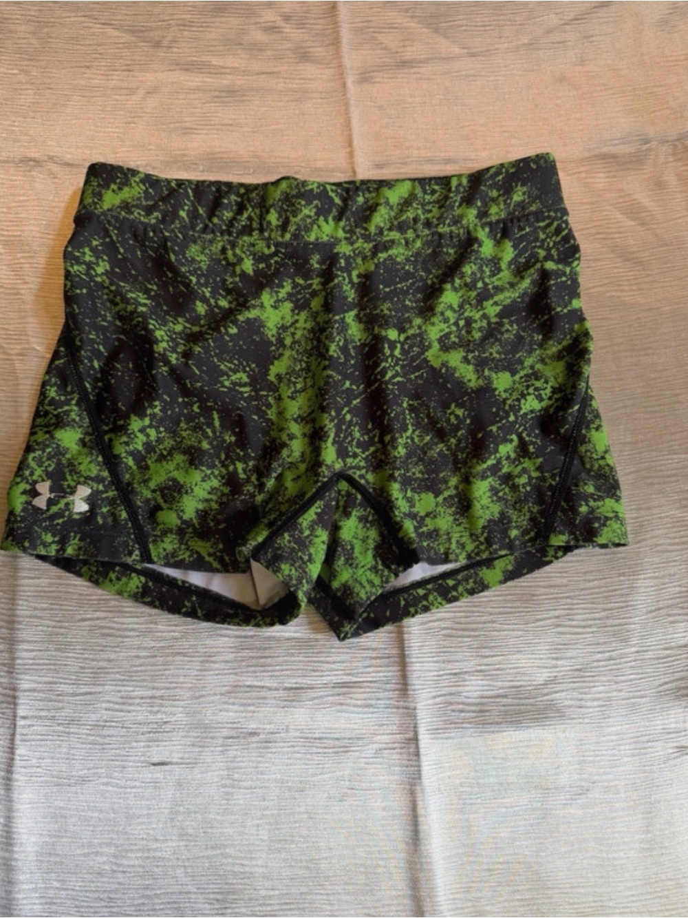 Under Armour Women’s Black and Green Printed Athletic Shorts